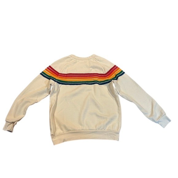 Aviator Nation Crewneck 6 Rainbow Stripe Sweatshirt - Picture 3 of 9